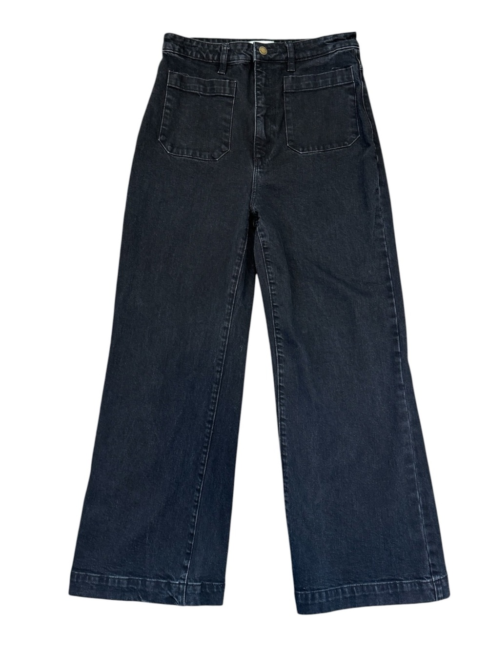 Rolla’s Jeans Womens Size 31 High Rise Wide Leg No Stretch Black Denim